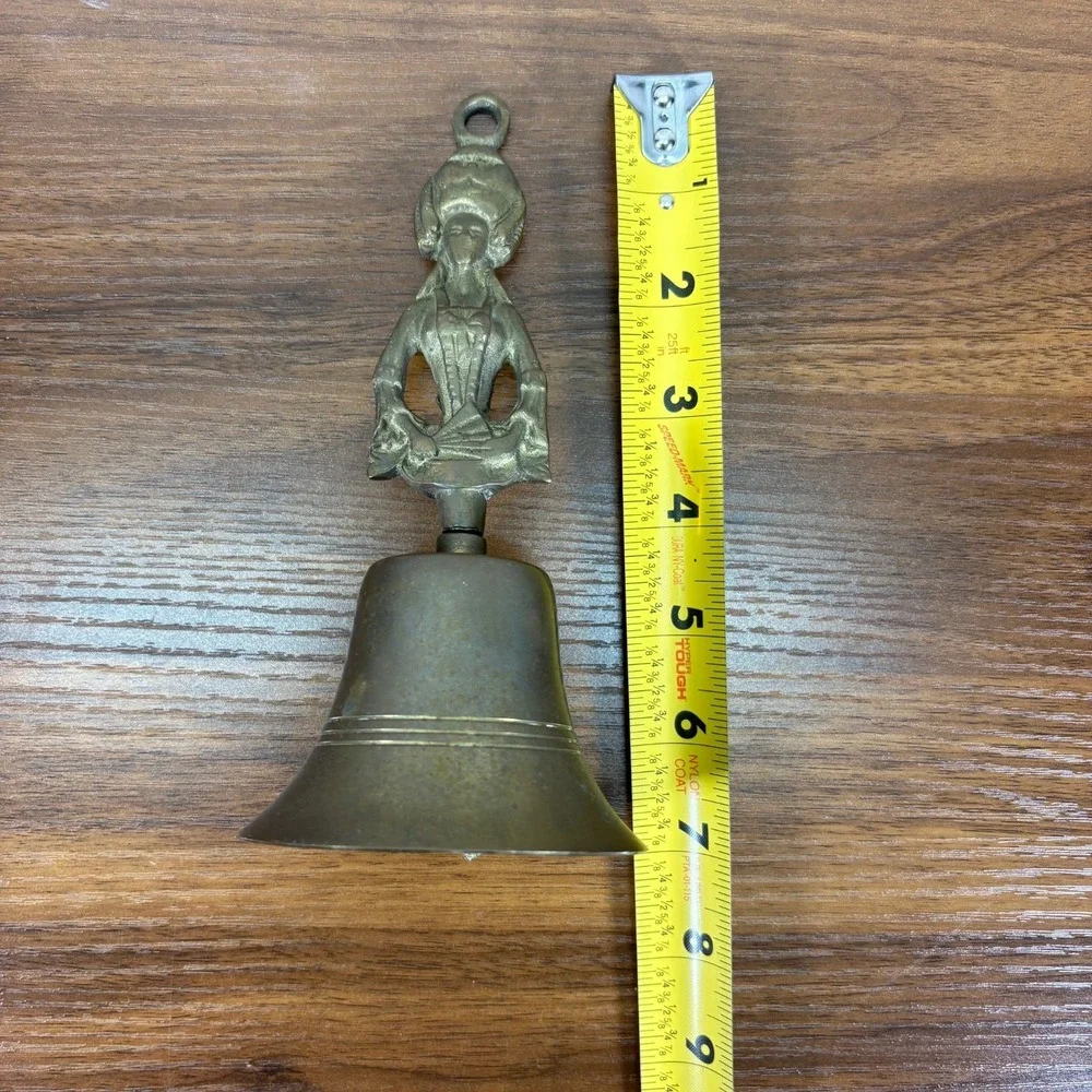 Brass Victorian Lady Bell Early 20th Century 7